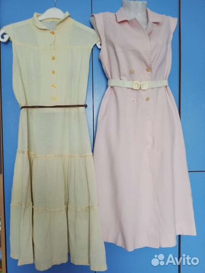 Летние платье 80-х годов из натуральных тканей
