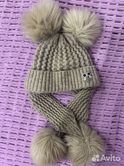 Шапка зимняя для девочки 52 54 и шарф