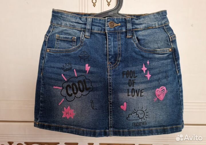 Джинсовая юбка 128