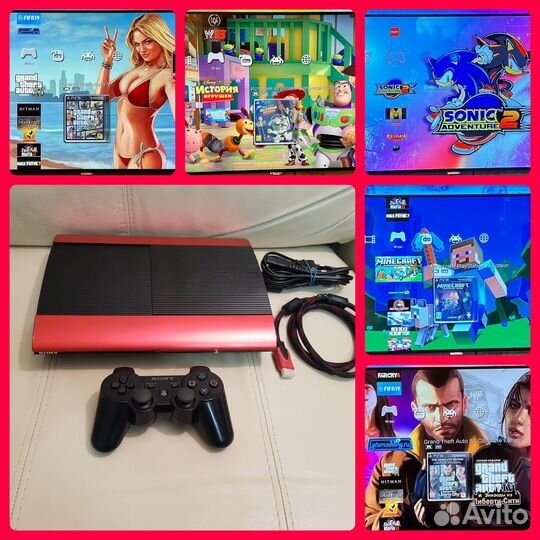 Sony PS3 SuperSlim 500Gb шитая с кучей игр