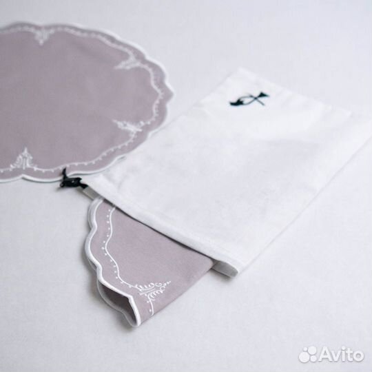 Плейсмат 008 (серый, белый, 65% хлопок 35% пэ, диа