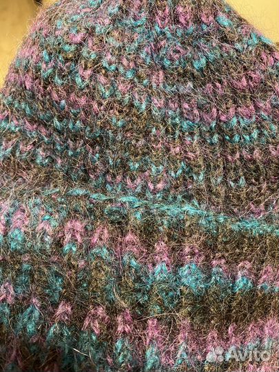 Комплект шапка такори и снуд, мохер, handmade