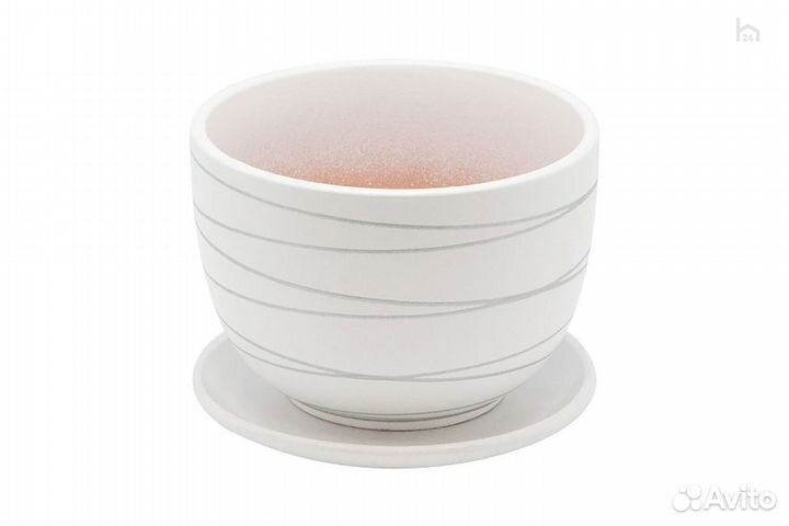 Горшок для цветов керамический с подставкой 0,5 л