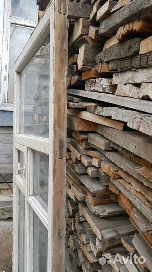 Деревянные окна, рамы со стеклами б/у 800*1400