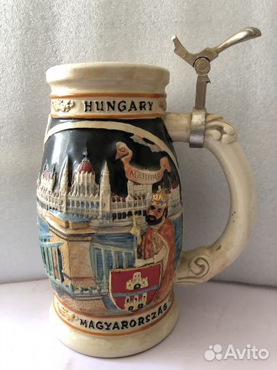 Кружка пивная Венгрия Будапешт большая керамическа