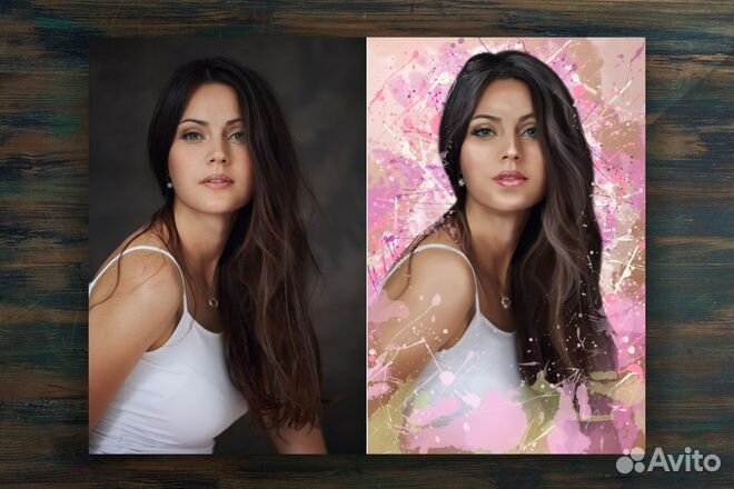 Портрет по фото на холсте