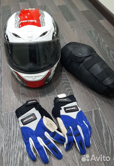 Защита шлем и перчатки для мотоцикла