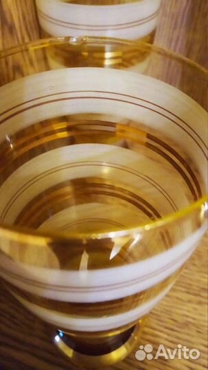 Графин и 4 бокала богемское стекло винтаж ретро