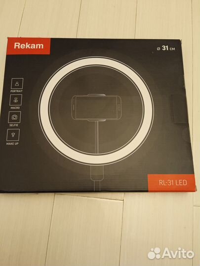 Кольцевая лампа со штативом Rekam 31 см