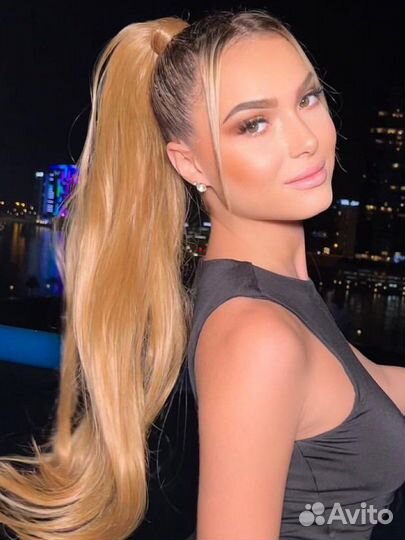 Хвост на резинке, накладной хвост, коса