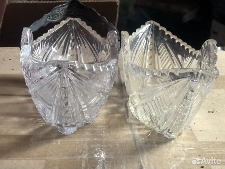 Хрустальная ваза / посуда/ салатник/ ладья
