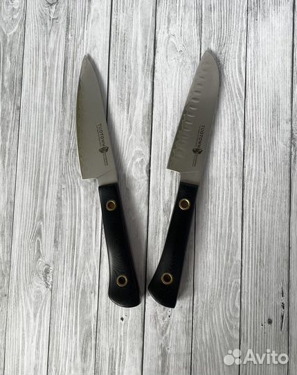 Набор дамасских ножей Шеф и Сантоку