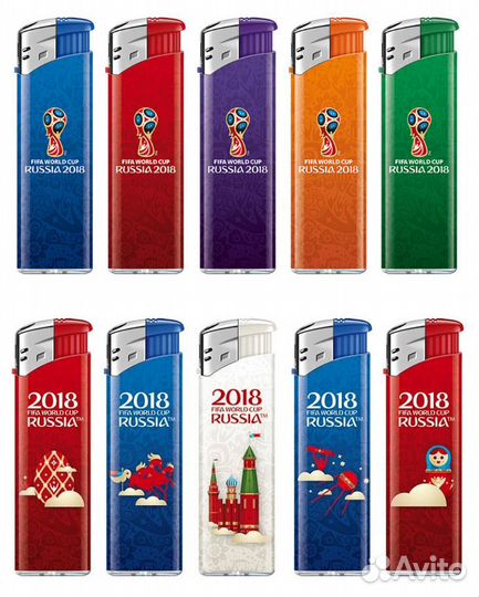 Коллекция 10 пьезозажигалок Fifa. Чемпионат мира