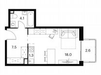 Апартаменты-студия, 33,5 м², 14/23 эт.