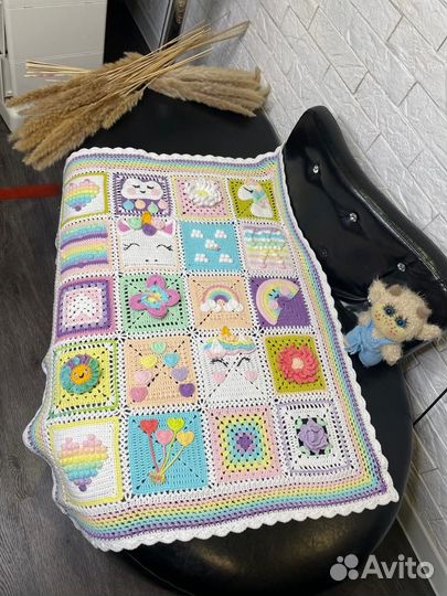 Плед детский вязаный