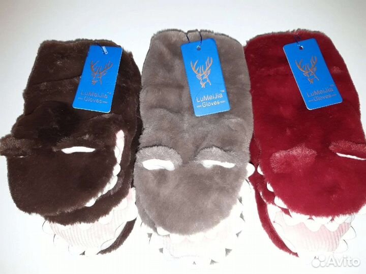 Варежки плюшевые крокодильчики