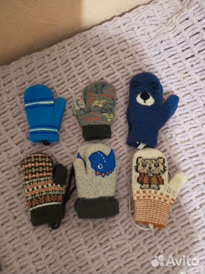 Варежки детские 2 года