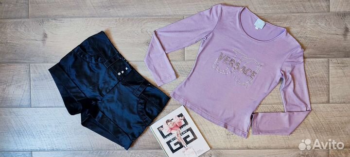 Атласные шорты + джемпер Versace jeans