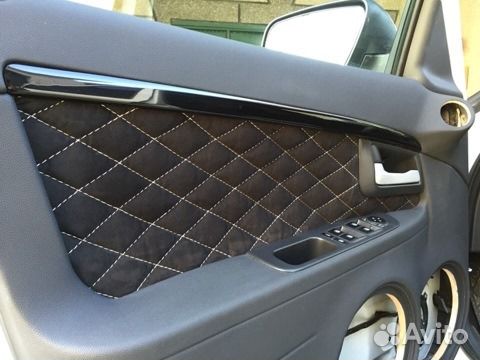 Вставки в двери экокожа Алькантара plenka68