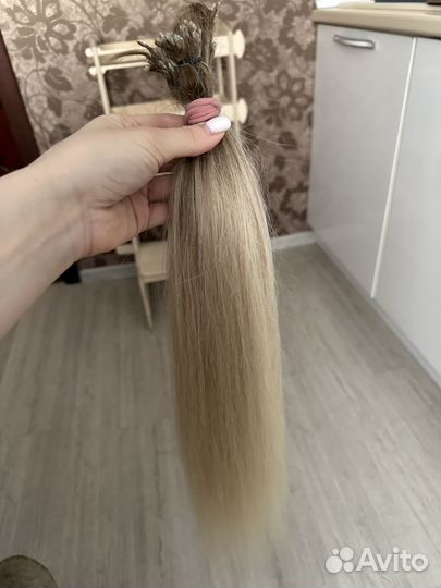 Волосы для наращивания 57 см блонд бу