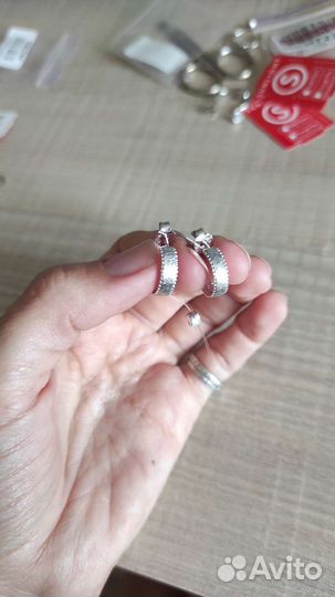 Серьги серебро новые