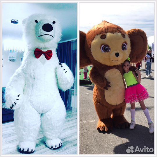 Аниматоры на день рождения Мишка и Чебурашка