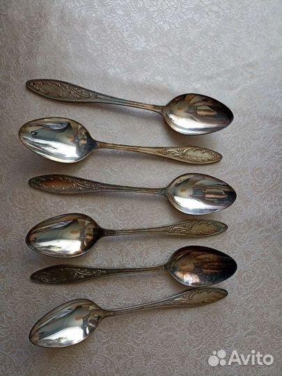Чайные ложки и десертные ложки мельхиор СССР