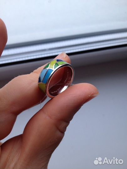 Серебряное кольцо (эмаль) Sunlight