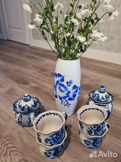 Чайный сервиз Гжель СССР