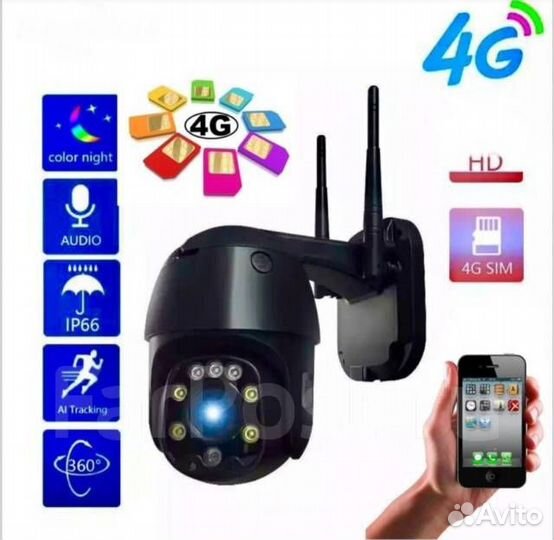 4G поворотная IP камера видеонаблюдение видеокамер