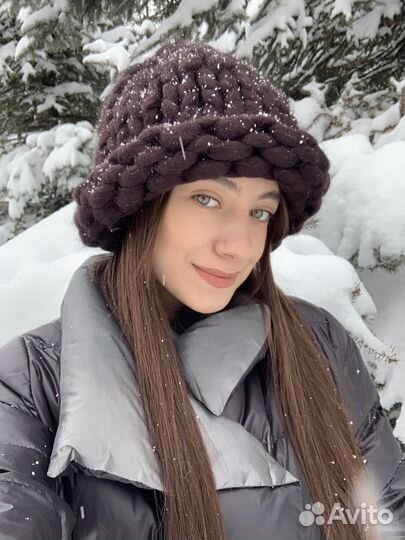 Шапка из толстой пряжи