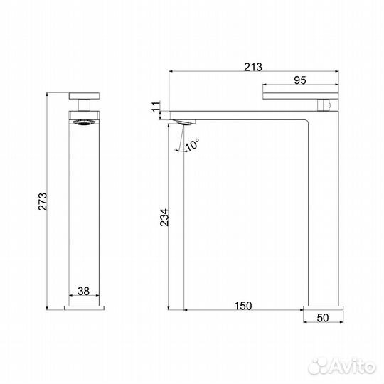 Смеситель для раковины Dice VBF-2DS2BG, браширова