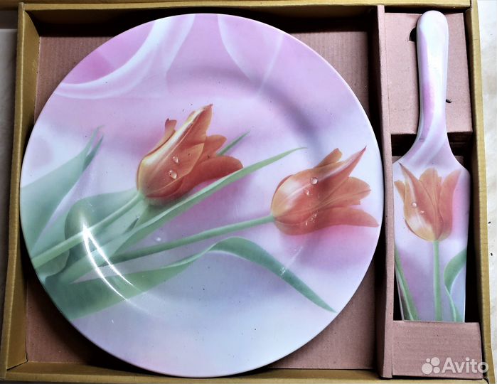 Тортница с лопаткой, 27 см, Керамика