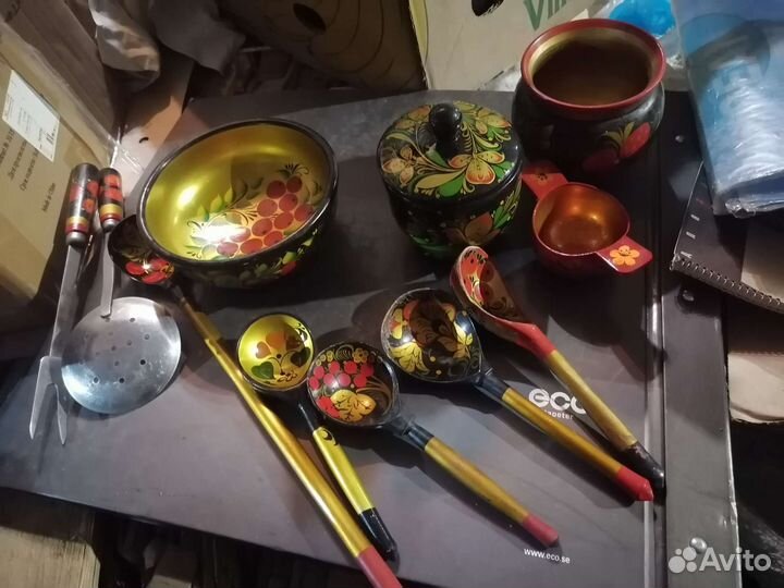 Деревянная росписная посуда