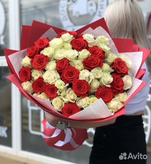 Розы Эквадор 51 шт