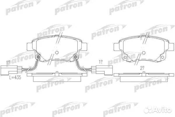 Колодки тормозные задние дисковые 122,9*53,7 с датчиком износа