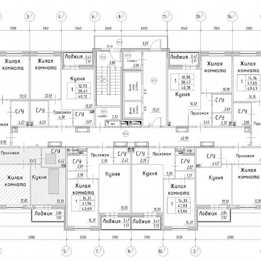 2-к. квартира, 57,3 м², 11/13 эт.