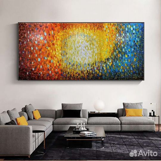 Большая картина маслом для интерьера абстракция