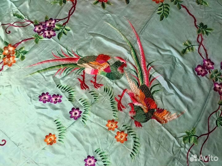 Покрывало шелк старинное Китай