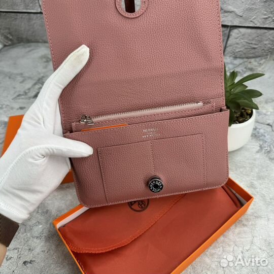 Кошелек Hermes розовый