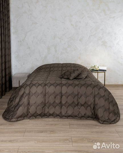 Покрывало Альба кофейный новое плед на кровать