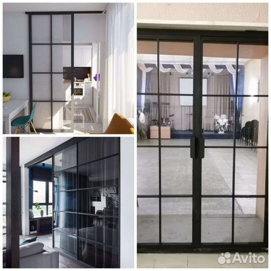 Раздвижные перегородки в стиле лофт