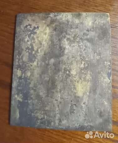 Икона литая Георгий Победоносец 2 эмали 18-19в