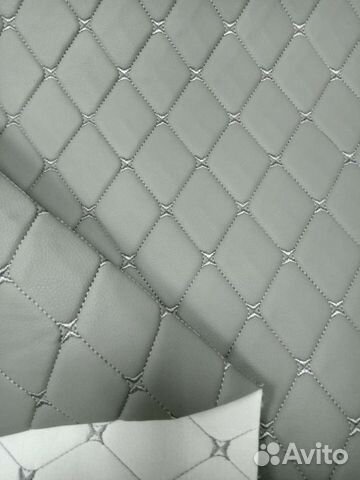 Экокожа, кожзам (серый ромб) на поролоне 3мм