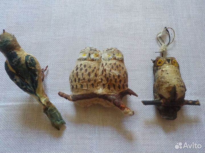 Елочные игрушки СССР вата стекло