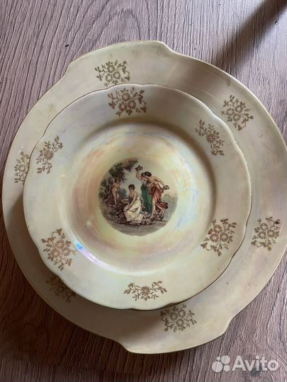 5 тарелок и блюдо из сервиза Малонна