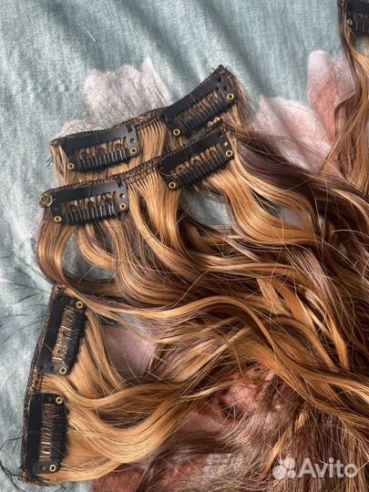 Волосы на заколках 50 см мелирование
