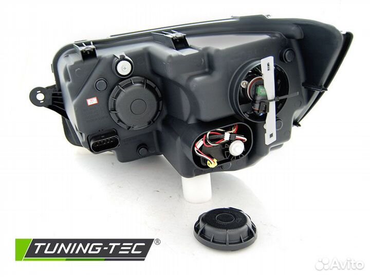 VW T6 15-19 Фары с бегающими поворотниками черные