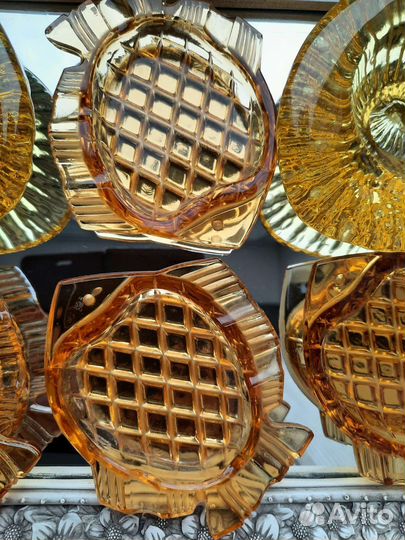 Пепельница цветное стекло СССР