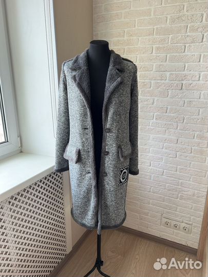 Женский кардиган пальто длинный серый вискоза 42